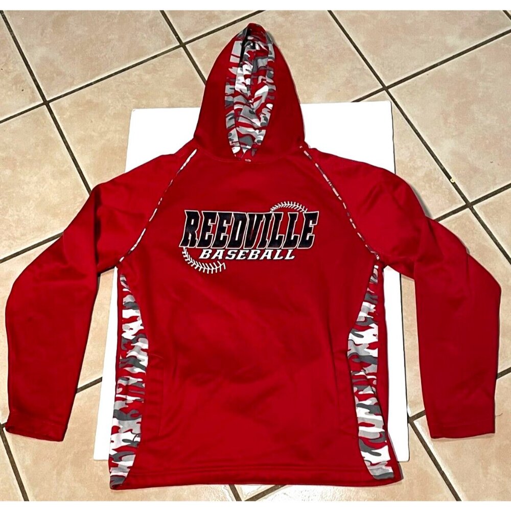 Reedville Baseball hoodie sweater adult mens small Augusta Sportswear camo red